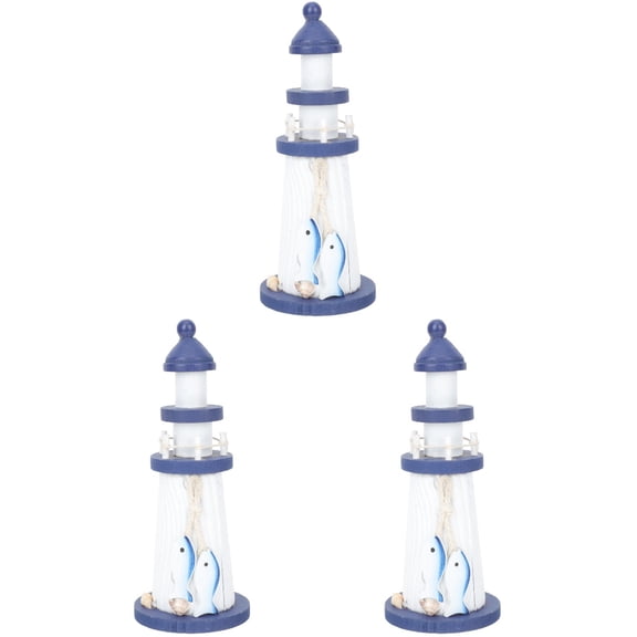3pcs Household Lighthouse Decor Light House Ornament Home Decorative Ornament Party Supplies