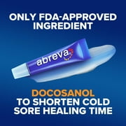 Abreva Docosanol Cold Sore and Fever Blister Treatment Cream Tube, 2 G, 2 Pack