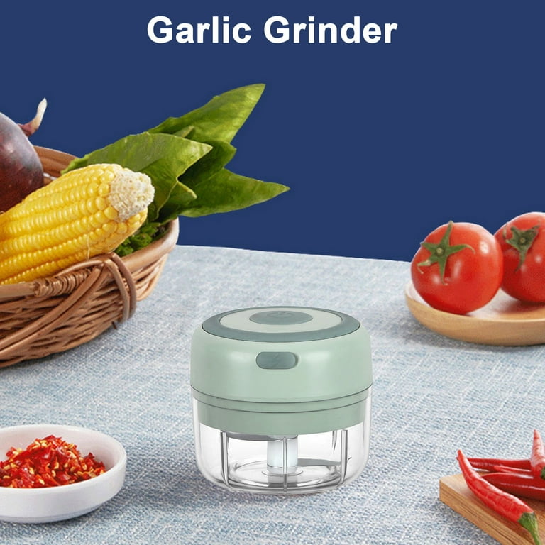 Electric Mini Garlic Chopper Mini Food Chopper Electric Mini Onion Chopper with Two Blade, Vegetable Chopper Mini Chopper for Garlic/Onions