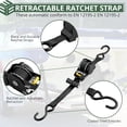 thumbnail image 3 of EPYINS Ratchet Tie Down Straps - Auto Retractable Ratchet Straps Heavy Duty 1500lbs 4 Pack with S Hooks, Ratchet Straps for Securing Cargo Luggage Motorcycle Truck Boat, 3.3m, Black, 3 of 6