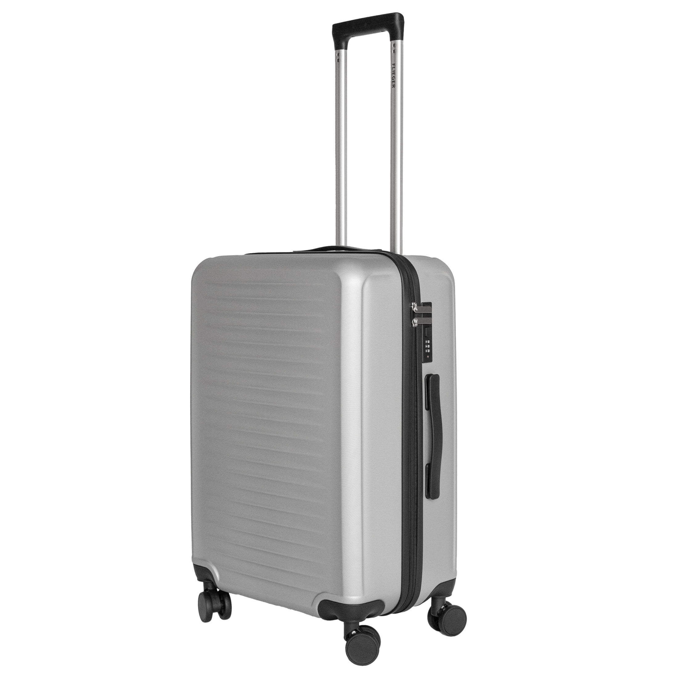 Noble House 3-Piece 20"/24"/28" Hard Shell Spinner Luggage Set, Lightweight Suitcases with Combination Locks, Silver