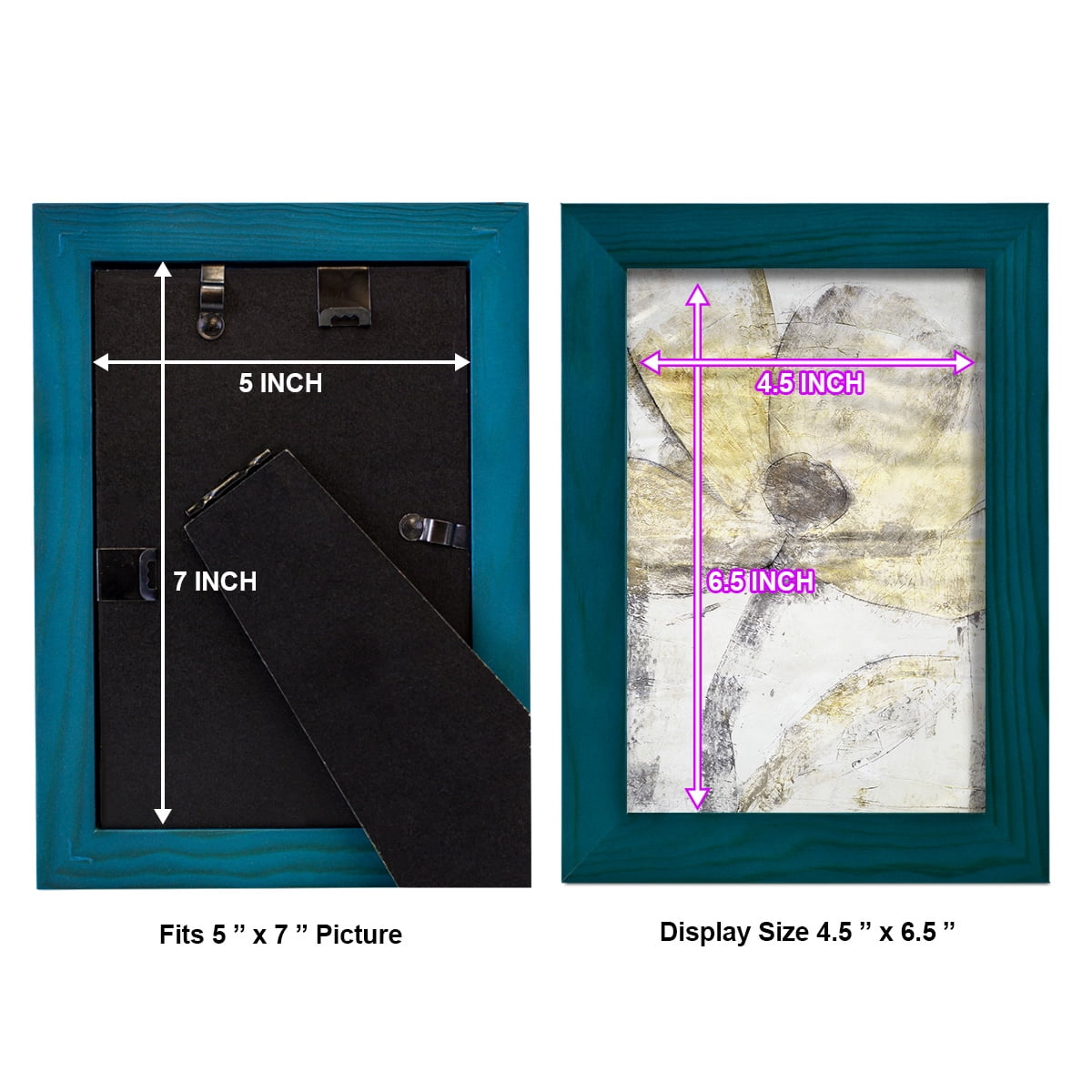 Une Fleur II - Framed Print w/glass - Ocean Blue