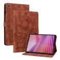 thumbnail image 2 of FJLBDE Case for Lenovo Tab One/Tab K9 2025 (TB-305FU) 8.7 inch, Embossed Flower PU Leather Flip Wallet Folio Stand Cover, Brown, 2 of 7