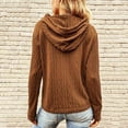 thumbnail image 5 of Women's Casual Long Sleeve Cable Knit Hoodies Sweatshirts Drawstring Pullover Tunic Tops Fall Womens Clothes, 5 of 7