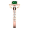 thumbnail image 3 of 1.335 ctw Solitaire with Zirconia Diamond Accents Anniversary Ring for Women | Round Cut Simulated Emerald | Hyperallergenic Solid 14K Rose Gold, 3 of 5