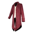 thumbnail image 2 of DayScoop Men's Halloween Burgundy Jacquard Tailcoat with White Faux Vest Retro Court Dance Cosplay Outfit for Themed Party Dress Up, 2 of 6