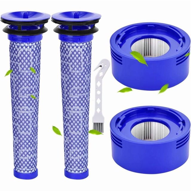 Filters for Dyson V7 V8 SV10 SV11 Vacuum Cleaner, 2 HEPA Post Filters and 2 Pre Filters, Replace Parts 965661-01 and 967478-01
