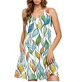 thumbnail image 2 of Nuoqisi Floral Women's Casual Plus Size Sleeveless Round Neck Printed Short Dress - Feminine Tank Silhouette with Ditsy Pattern for Curvy Summer Style, 2 of 6