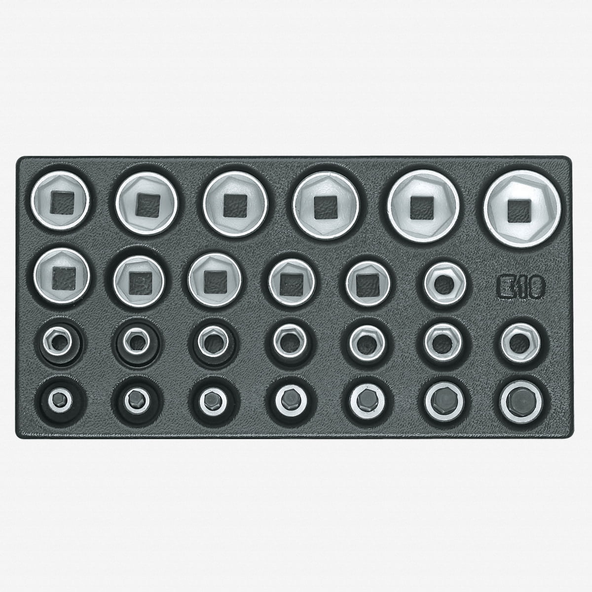 Gedore Grip Wrench Set – 4-Piece In 1/3 ES Tool Module, Silver/Black Professional Tool Kit