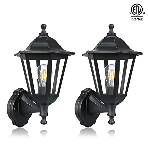 FUDESY 2Pack Wall Lanterns Outdoor12W Wired Electric LED