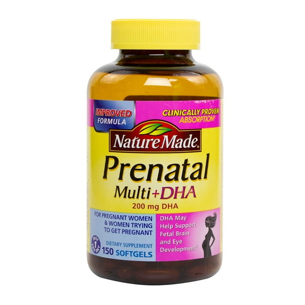 Nature Made Prenatal Multi + DHA, 150 Liquid Softgels - Walmart.com