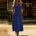 thumbnail image 7 of Edvintorg Women's Casual Summer Midi Dress Short Sleeve V-Neck Button Down Dresses Vacation Clothes for Women, 7 of 7