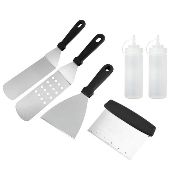 Griddle Accessories,6 Pcs Grill Accessories kit for Blackstone and Camp,Stainless Steel BBQ Accessories with Spatula, Sauce Dispenser for Outdoor BBQ