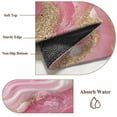 thumbnail image 6 of 2'x6' Rug Runners for Hallways Kitchen, Pink Marble Non Slip Entryway Beside Floor Carpet Runner, Modern Ink Painting Abstract Golden Washable Laundry Room Bedroom Throw Rugs Mat for Family Pet, 6 of 8