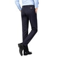 thumbnail image 4 of Miqool Men's Classic Fit Flat Front Dress Pants Straight Fit Wrinkle Free Stretch Formal Business Casual Suit Pants with Pockets, 4 of 9