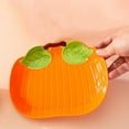 Ruhiku GW Orange Ceramic Pumpkin Shaped Plate Salad Plates Dessert