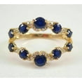 thumbnail image 5 of Dreamofdazzles Jewels 2.50 Ctw Round Cut Sapphire & White Diamond Wedding Anniversary Curved Chevron Enhancer Guard Band Ring 14K Yellow Gold Plated 925 Sterling Silver 925 Sterling Silver -5, 5 of 5