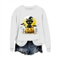 thumbnail image 2 of FDGIU Women's Loose Cute Crewneck Pullover, Halloween Graphic Tees for Women, Pumpkin Long Sleeve Tops, Soft Breathable Casual Top，Oversized Hooded Sweatshirts Fall, 2 of 6