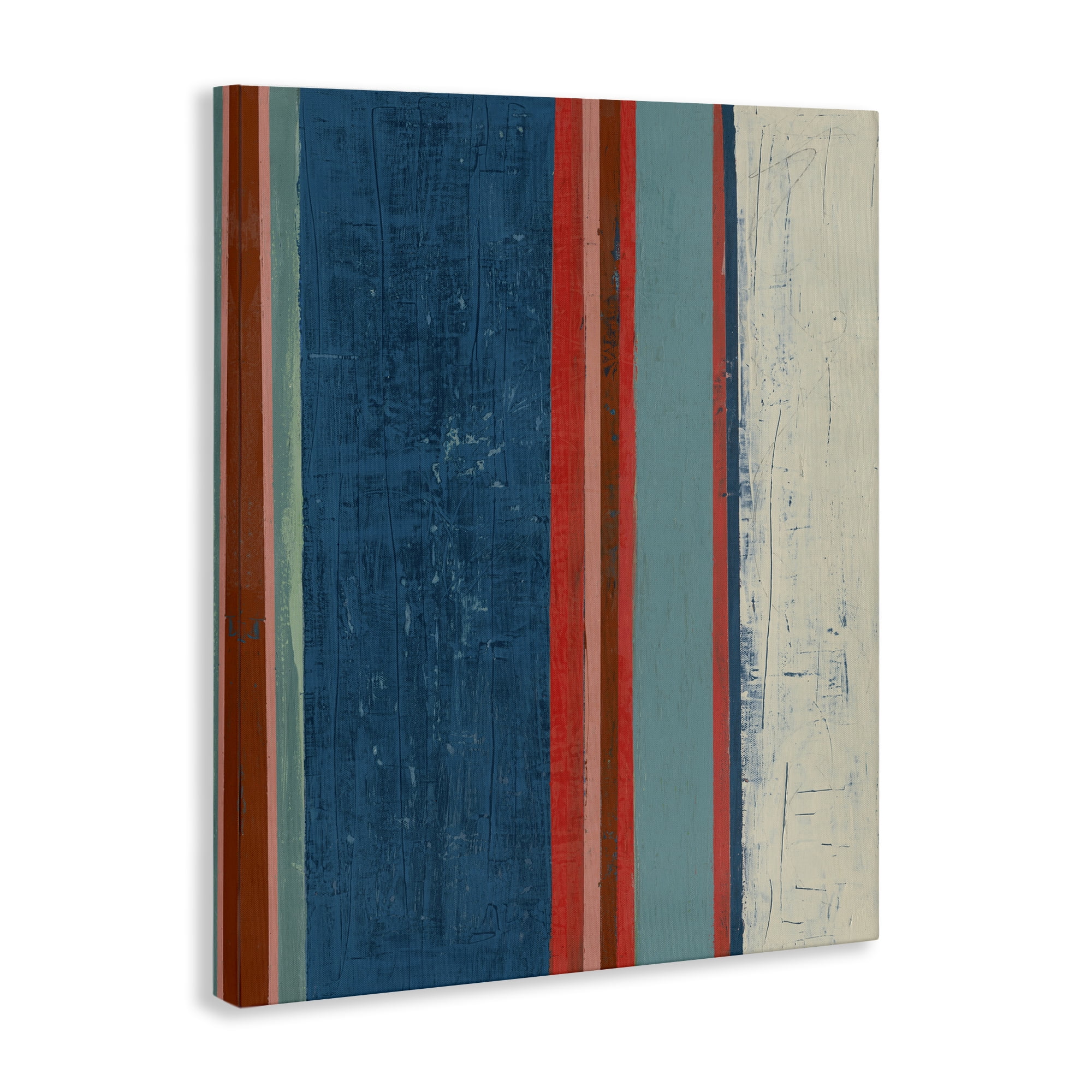 Stupell Industries Farmhouse Rustic Stripes Abstract Painting Gallery Wrapped Canvas Art Print Wall Art, 30 x 40