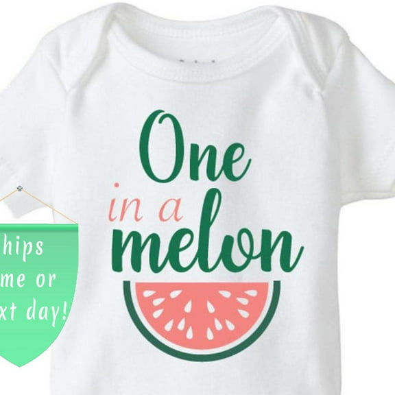 Baby Bodysuit BELLA CANVAS Baby'S First Birthday, One In A Melon Onesie, Birthday Onesie, One In A Melon Party, Sweet One, One Year Birthday, Girl Birthday Bodysuit