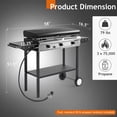 thumbnail image 2 of UBesGoo 3-Burner 2-in-1 Propane Stove, Portable Outdoor Cooker with Removable Legs & Wind Panel for Camping, Backyard, Canning, 2 of 7