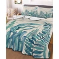 thumbnail image 3 of Quilts Twin Size Bedding Set, Turquoise Jellyfish Coastal Lightweight Quilted Comforter, Summer Ocean Seaweed Rustic Soft Reversible Bedspread Coverlet with Pillow Covers for All Season, 68" x 86", 3 of 7