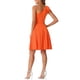 thumbnail image 3 of Vestido de fiesta A-Line con tirante asimétrico y lazo para mujer INSPIRE CHIC, con bolsillos, color naranja, talla M, 3 of 6