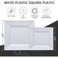 thumbnail image 3 of 60PCS White Square Plastic Plates, 30 Dinner & 30 Dessert Plates Heavy Duty, Fancy Disposable Plates for Party, Wedding and other Events, 3 of 4
