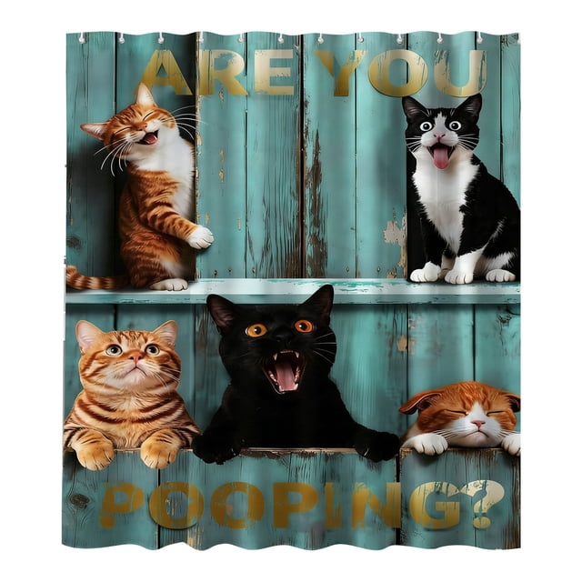 TIELUTT A Witty and Humorous Bathroom Curtain Shutter Glasses Shower Curtain with Window Curtain Wrap around Shower Curtain Striped Shower Curtain with Liner Clear Shower Curtain Liners 84 Inches Lon