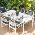 thumbnail image 2 of Easter Bunny Table Cloths for 5 Foot Rectangle Tables, Eucalyptus Leaves Cute Rabbit White Flowers Patio Waterproof Elastic Fitted Tablecloths, Washable Rectangular Table Cover for Camping, 2 of 8
