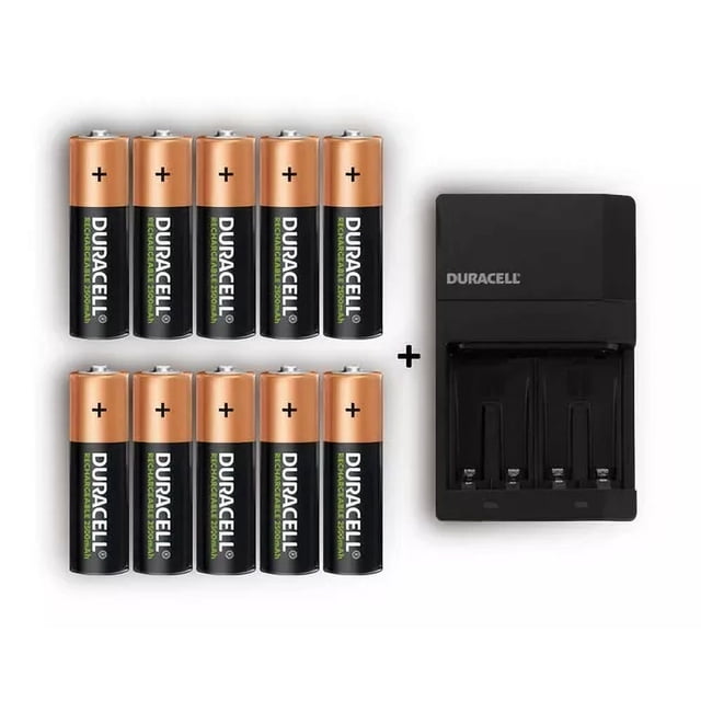Duracell 10 Pilas Recargables Aa 2500mah 1.2v + Cargador Is1000