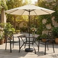 thumbnail image 2 of Aoodor Patio Dining Table for 4, 38'' Square Metal Outdoor Patio Table with Umbrella Hole, Outdoor Dining Table for Deck, Yard, Poolside, Porch, 2 of 7