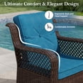 thumbnail image 6 of Mvpipi Outdoor Patio Furniture Set with Swivel Chairs and Ottoman, 6 Pieces All-Weather Wicker Patio Conversation Sets with Sofa and Coffee Table for Backyard, Porch, Balcony, Peacock Blue, 6 of 9