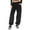 ZA Black, variant on Women's Pants Cargo Pants High Waist Wide Leg Pants Straight Leg Lightweight Black Loose Pants for Women L