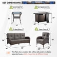 thumbnail image 2 of Gymojoy 5 Pieces Patio Furniture Set with Chairs, Rattan Wicker Lounge Chairs with 43" Propane Gas Fire Pit Table Conversation Set, Gray, 2 of 13