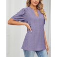 thumbnail image 3 of Womens Summer Tops, V Neck Ruffle Sleeve Blouses, Short Sleeve Casual Tops T-shirts, 3 of 4
