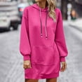 thumbnail image 1 of Fankiway Robes à Manches Longues en Liquidation, Chandails à Capuchon pour Femmes avec Poches, Couleur Unie, Robe Décontractée à Manches Longues pour le Printemps, Grande Taille en Liquidation, 1 of 8