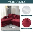 thumbnail image 4 of Stretch Sectional Couch Covers Velvet, L-Shaped Sofa Covers Velvet 2 Piece Soft Furniture Protector with Elastic Bottom for Dogs Cats -Light blue-4-seater + 4-Seater, 4 of 8