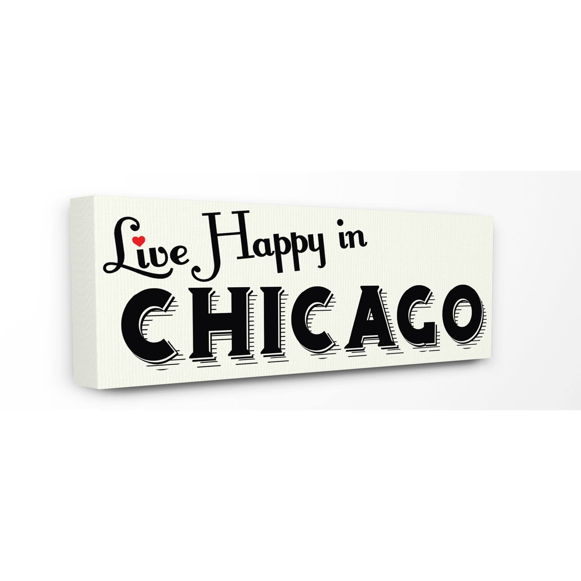 Stupell Live Happy In Red Heart Typography, Canvas, 10 x 1.5 x 24, A - Multi-color 13 x 30