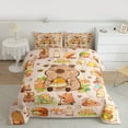 thumbnail image 2 of Feelyou Brown Kawaii Capibara Full Size Comforter Sets, Kawaii Fast Food Bedding Comforter Set, Teens Boys Girls Kids Reversible Bedding Sets, Microfiber Bedroom Decor, 3pcs, 2 of 8