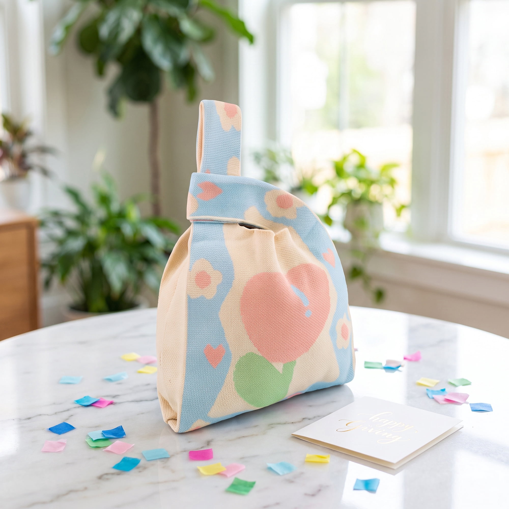 Unique Bargains Cute Cartoon Gift Bags with Handles for Parties 7.5" x 13.4" Blue Tulip