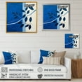 thumbnail image 4 of Designart "Silhouette Of Sapphire Blue Leaves II" Leaves Floater Framed Wall Art Prints, 4 of 5