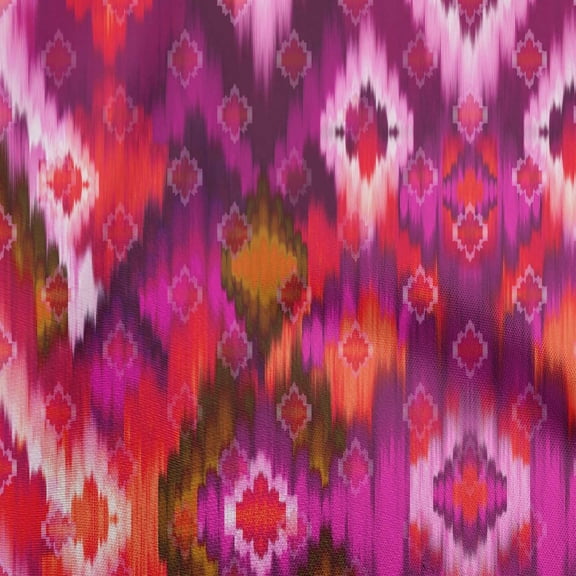 oneOone Rayon Purple Fabric Flame Stitch Diy Clothing Quilting Fabric Print Fabric By Yard 56 Inch Wide