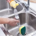 thumbnail image 3 of JilgTeok 2 Packs 6pcs Soap Dispenser Sponge Dishwand Cleaning Sponge Brush Replacement Heads Non-Scratch for Cleaning Dishes Sinks and Cookware, 3 of 8
