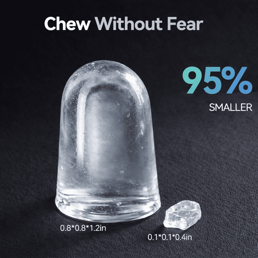 Qunler Countertop Nugget Ice Maker Machine, 33lb/Day Soft Chewable Pebble Crushed Portable Ice Maker, Stainless Steel