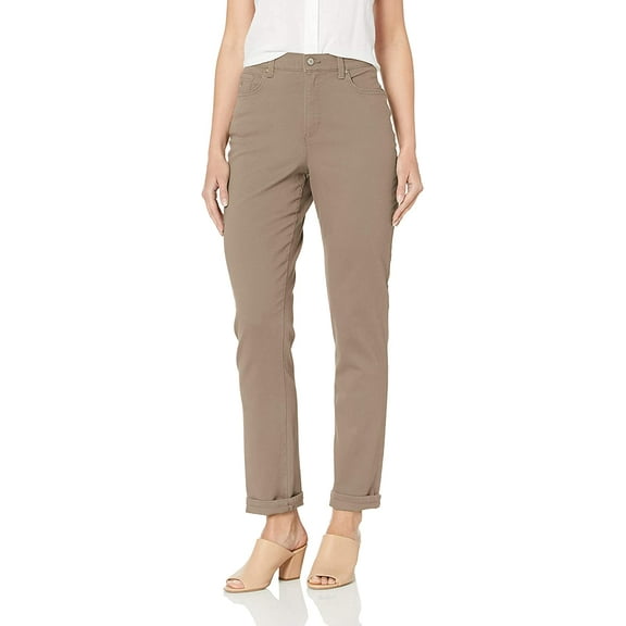 GLORIA VANDERBILT Womens Classic Amanda High Rise Tapered Jean 14 Petite Hazelnut