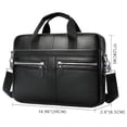 thumbnail image 4 of 15 Laptop Bag Office Leather Briefcase Shoulder Mens Business Bag Black, 4 of 6