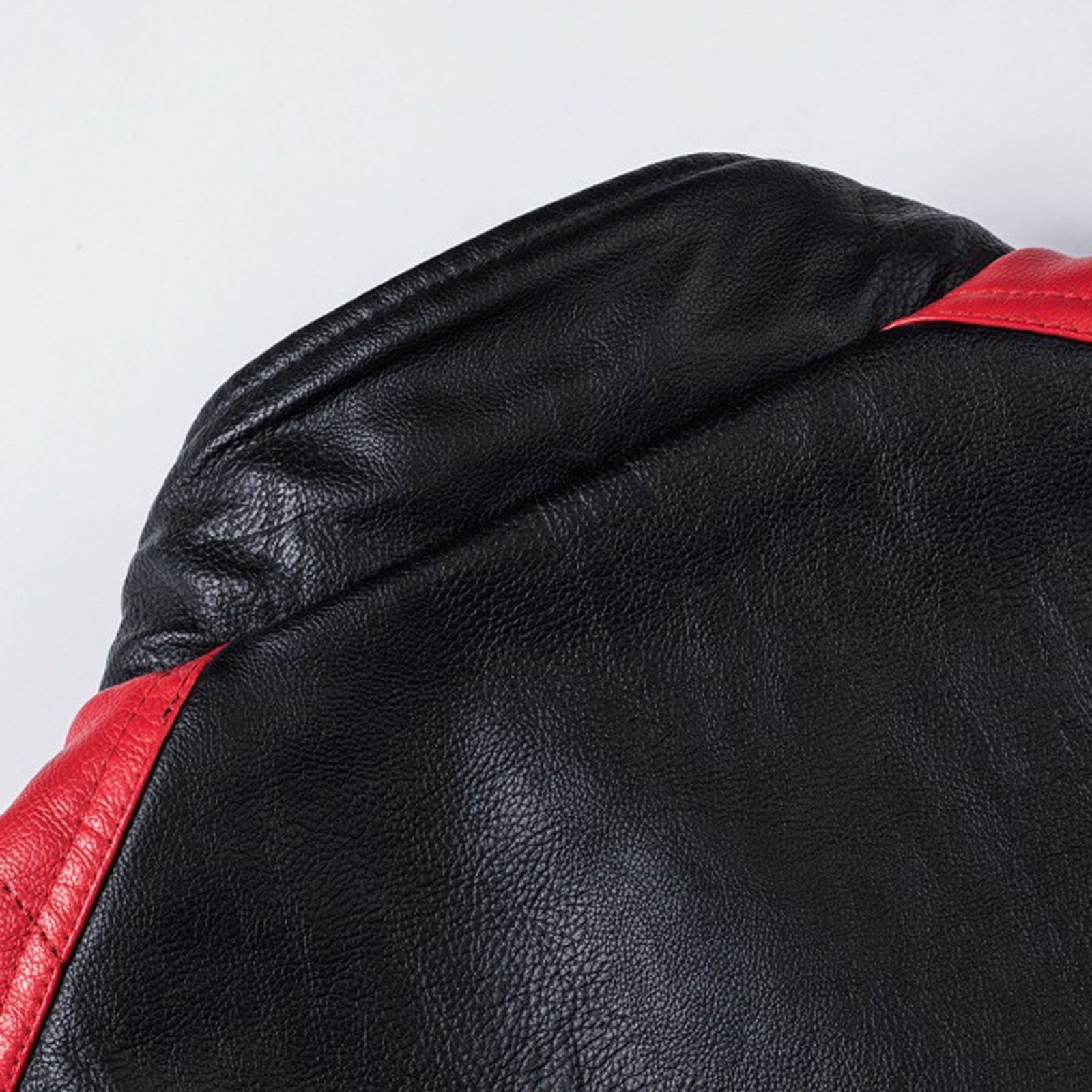 Entyinea Leather Jackets for Men Lightweight Full Zip Jackets Vintage Casual Trucker Jacket,Red L