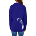 thumbnail image 3 of TWZH Women Feather Birds Print Zipper Lapel Collar Sweatshirt, 3 of 7