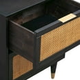 thumbnail image 3 of TOV Furniture Sierra Noir Nightstand with Rattan Accents, 3 of 8